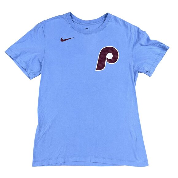 Philadelphia Phillies T-Shirt Mens Powder Blue Nike Alec Bohm Tee Sz Small - Picture 1 of 5